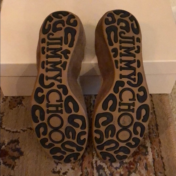 Jimmy Choo Suede Mirror Lea Flats - Picture 3 of 3